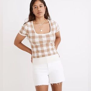 Madewell Gingham Sweater Top